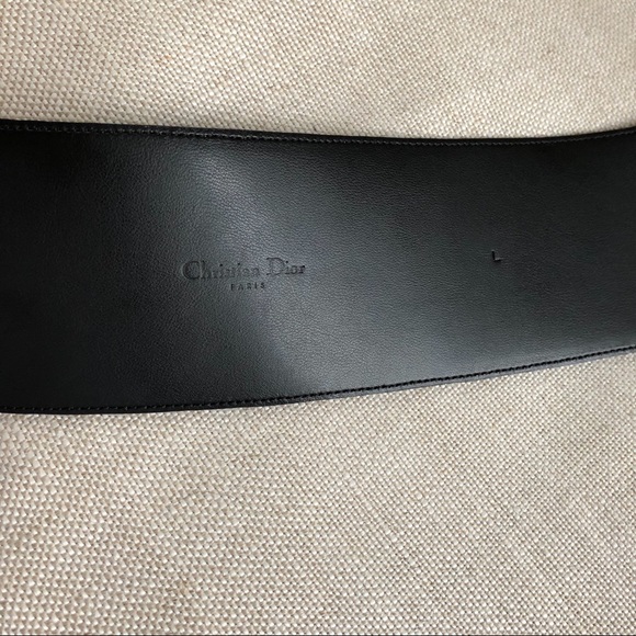 Christian Dior Belt Wide Hip Black Logo Large - Picture 5 of 6